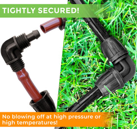 Carpathen leak-proof elbow fittings close-up after installation.