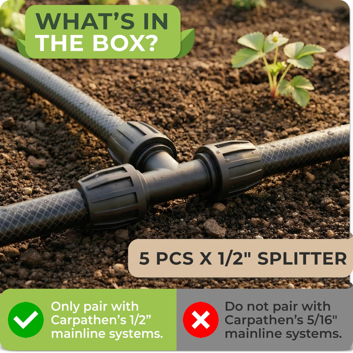 Carpathen leak-proof tubing connection maintains steady water flow in gardens.