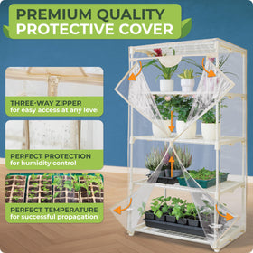 Carpathen transparent PVC cover allows quick monitoring and water checks.