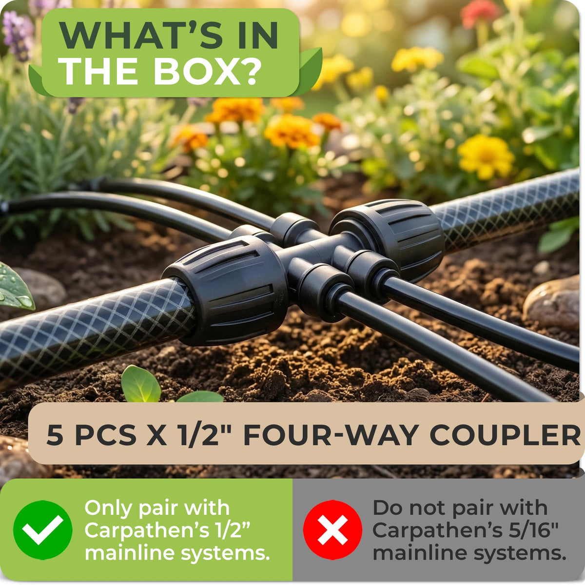 Carpathen UV-resistant fittings withstand sun exposure for durable garden watering through seasons.