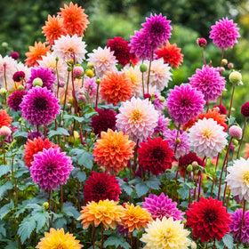 Carpet Creeping Dahlia Pompon potted plant for container gardening.