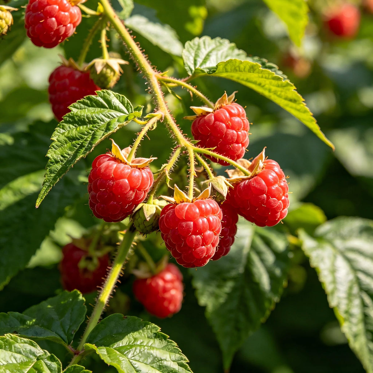 Carpet Creeping raspberry bushes in sun vigorous plants for edible gardens.