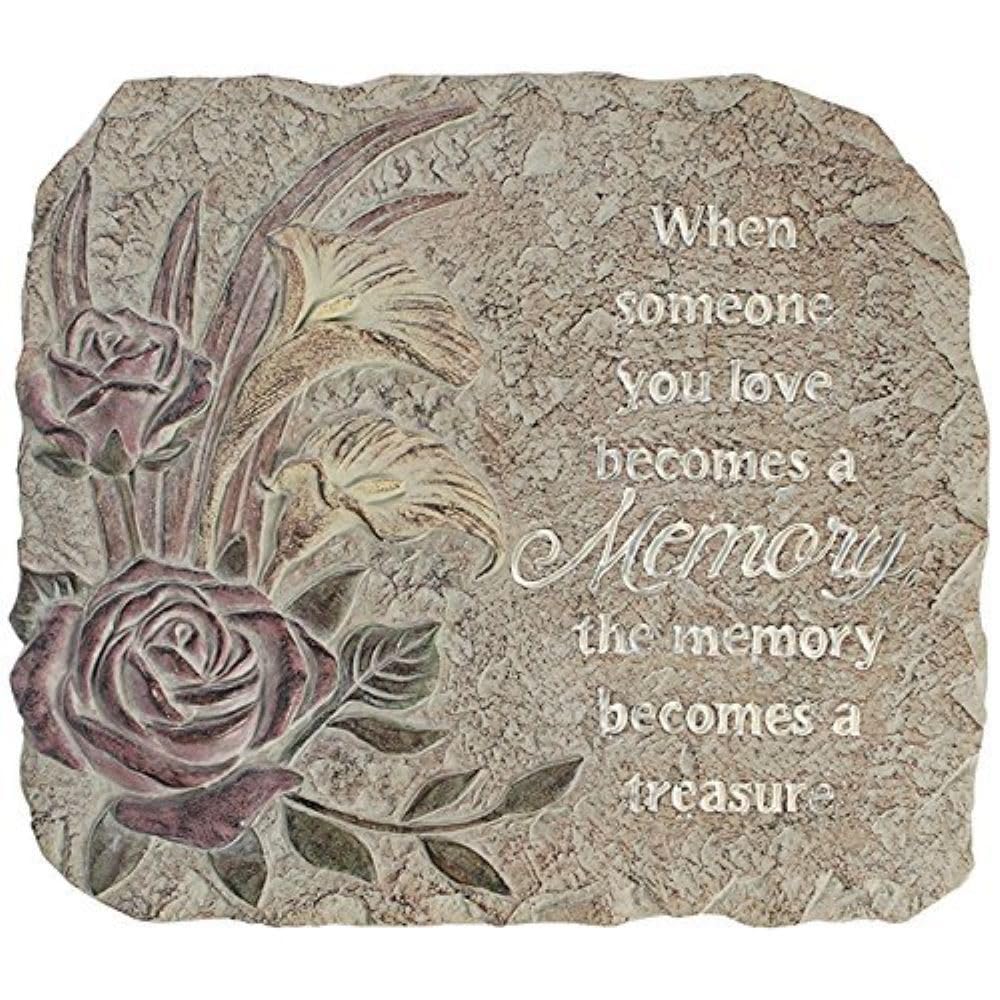 Carson Silent Reflections memory stepping stone front view, handcrafted resin art for a sentimental garden accent.