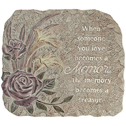 Carson Silent Reflections memory stepping stone front view, handcrafted resin art for a sentimental garden accent.