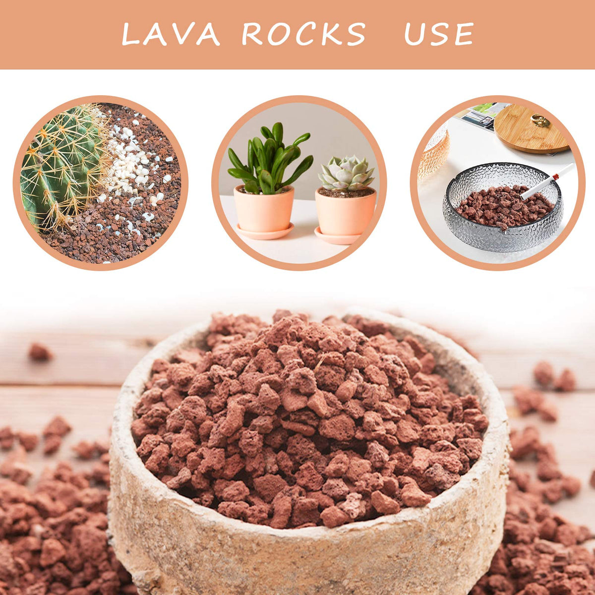 CARURBODY Red lava rocks succulent soil mix adds texture and moisture control