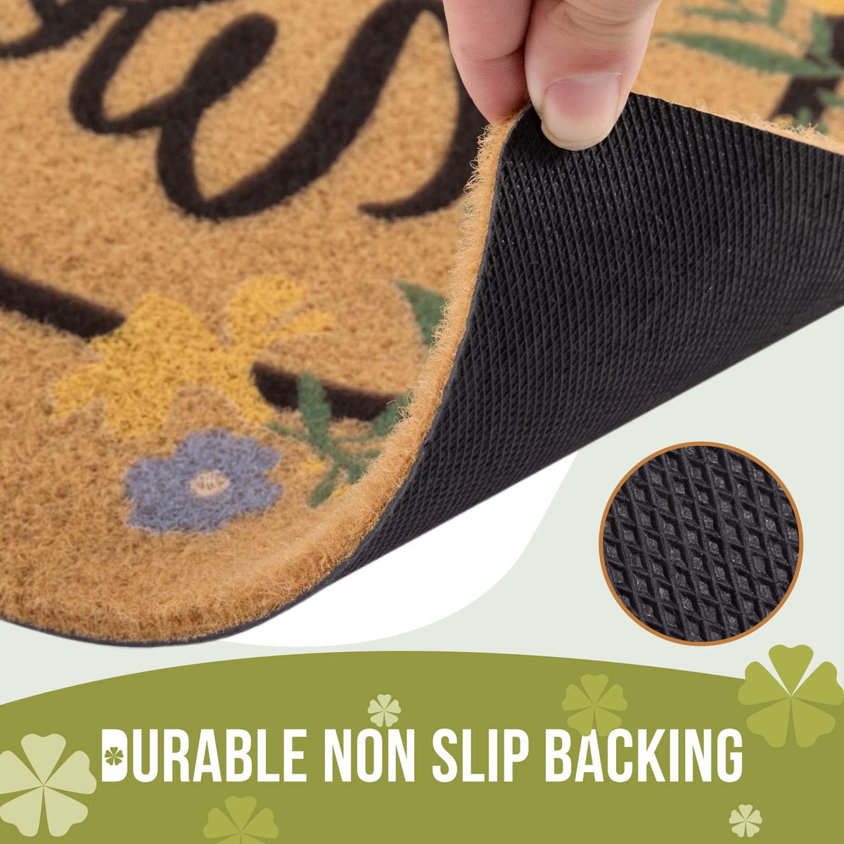 Carvapet 17x30 doormat low-profile design allows doors to open smoothly.