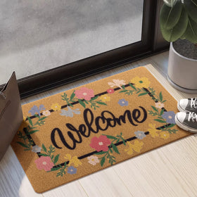 Carvapet artificial coir doormat textured surface captures dirt for cleaner entryways.