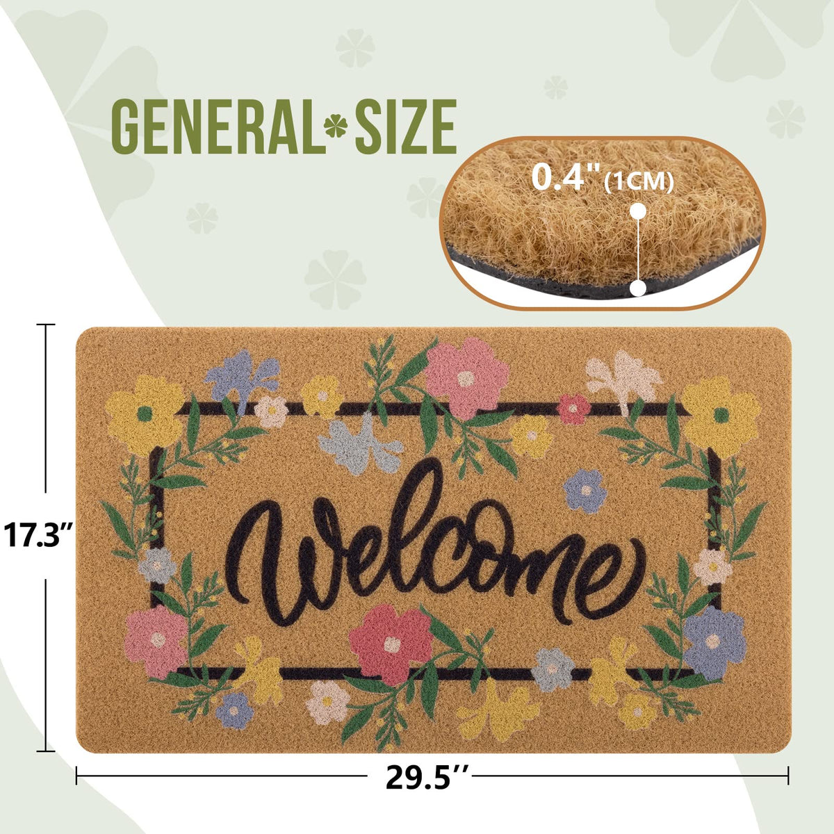 Carvapet doormat with non-slip backing stays in place on indoor and outdoor surfaces.