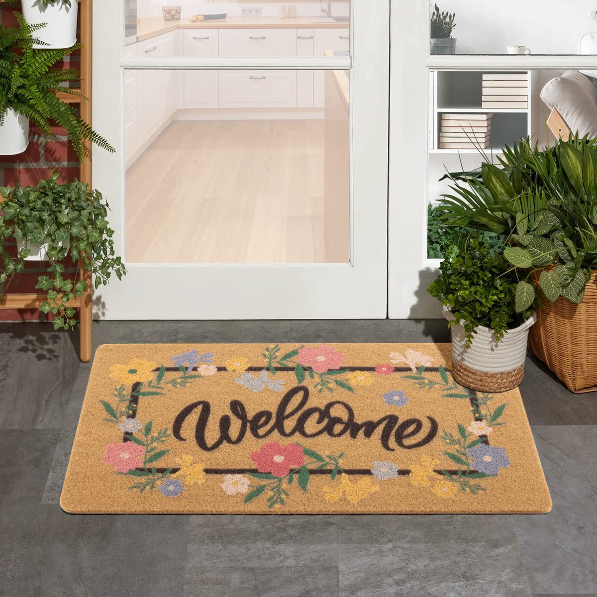 Carvapet seasonal floral garland design adds welcoming charm to entryways.