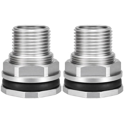Carvedexquisitely stainless steel bulkhead fitting front view highlights durable construction