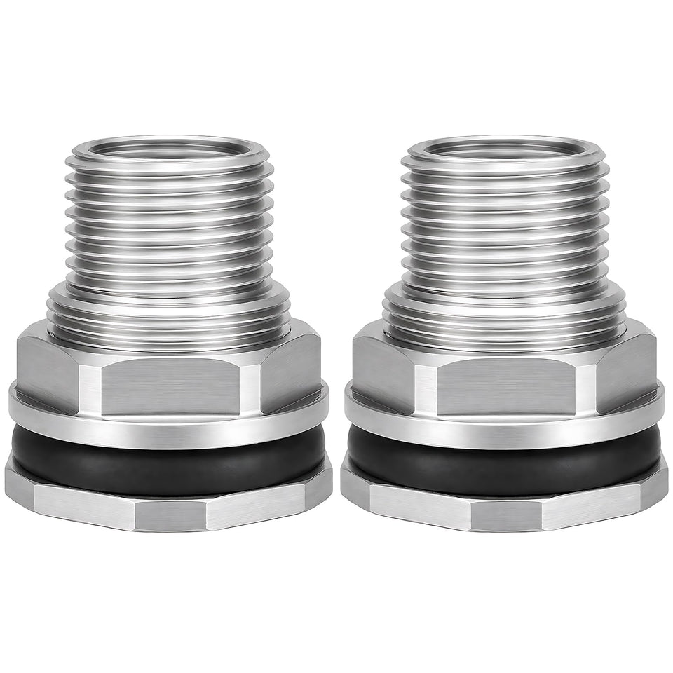 Carvedexquisitely stainless steel bulkhead fitting front view highlights durable construction