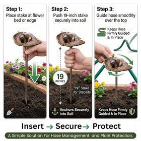 Carvers Olde Iron 19-inch stake anchors securely in soil.