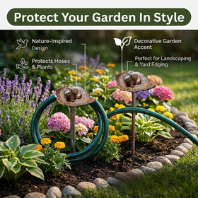 Carvers Olde Iron decorative frog adds charm while guiding hoses.