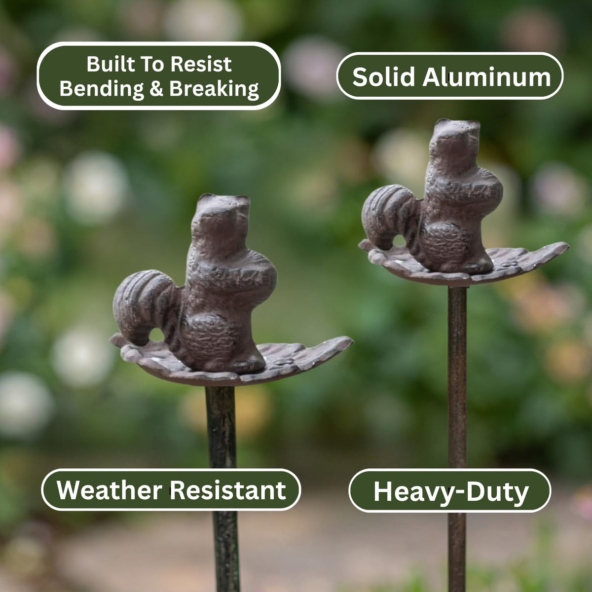Decorative garden accent from Carver's Olde Iron enhances pathways and borders.