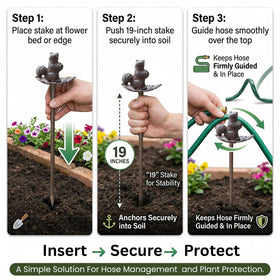 Helps protect delicate landscaping while watering by guiding hoses away from beds.