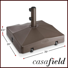 Casafield umbrella base on a deck complements outdoor patio style.