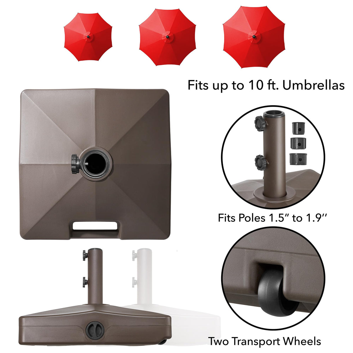 Casafield pyramid-design base sheds water and debris for clean spaces.