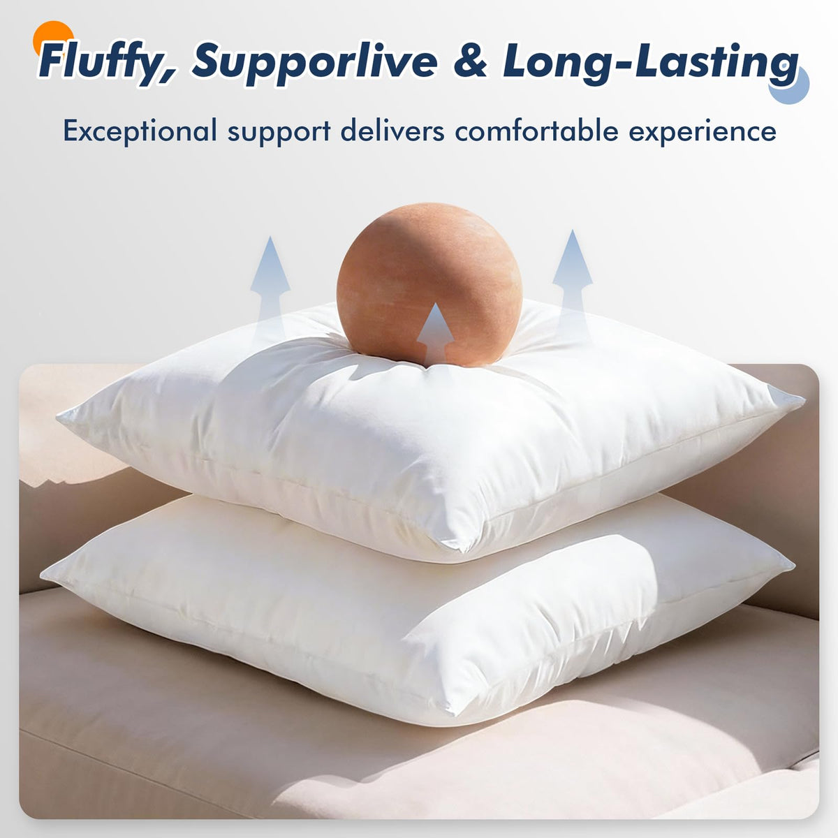 Casajoy 16x16 insert enhances sofa or chair comfort with durable, spring-back feel.