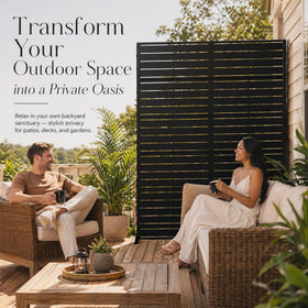 Casaphoria privacy screen geometric pattern casting shifting sunlight shadows