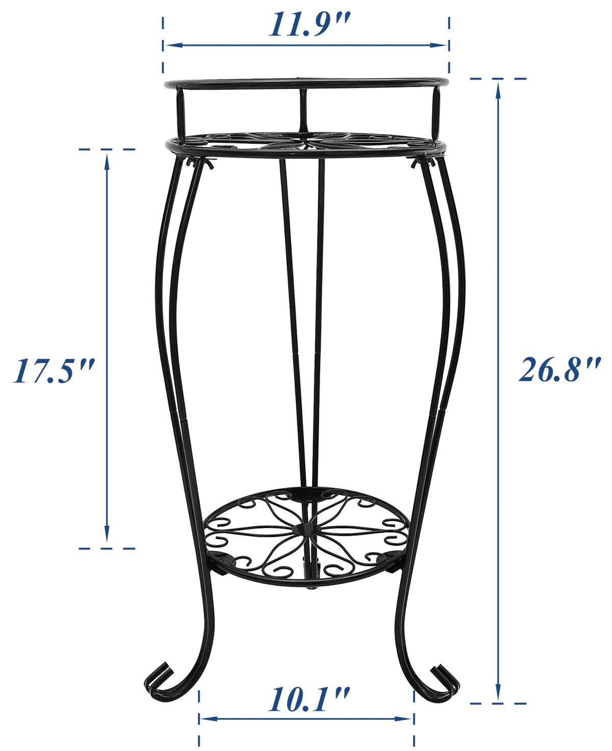 Casimr 2-tier plant stand bottom frame diameter 10.1 inches with balanced design