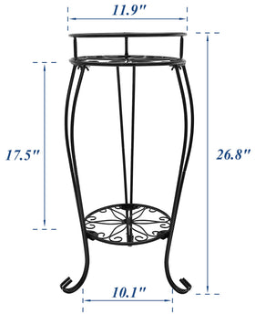 Casimr 2-tier plant stand bottom frame diameter 10.1 inches with balanced design
