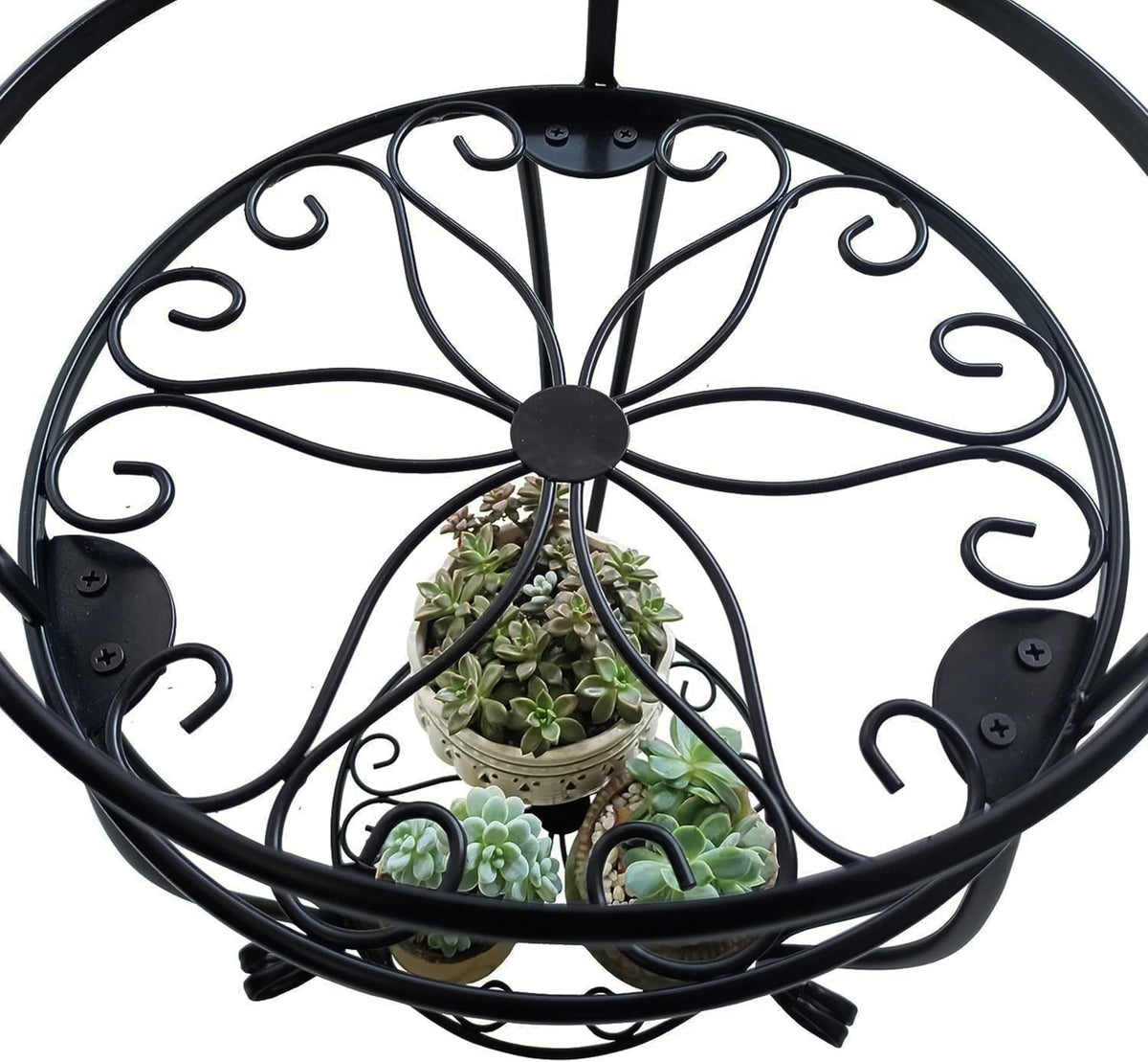 Casimr rustproof finish preserves shine on outdoor plant rack