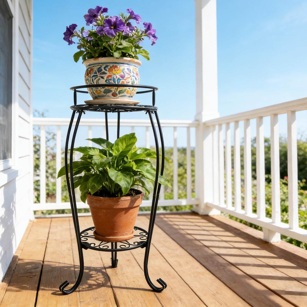 Casimr 2-tier plant stand top frame diameter 11.9 inches for compact spaces