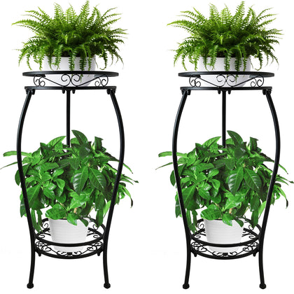Casimr 2Pack plant stand top frame shows a sturdy two-tier display for sunlit corners indoors.