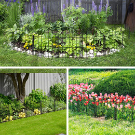 Casimr easy-install fence demonstrates overlap rings and stake placement for setup.