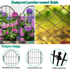 Casimr garden fence panel shows 13x17 inch size for precise edging.