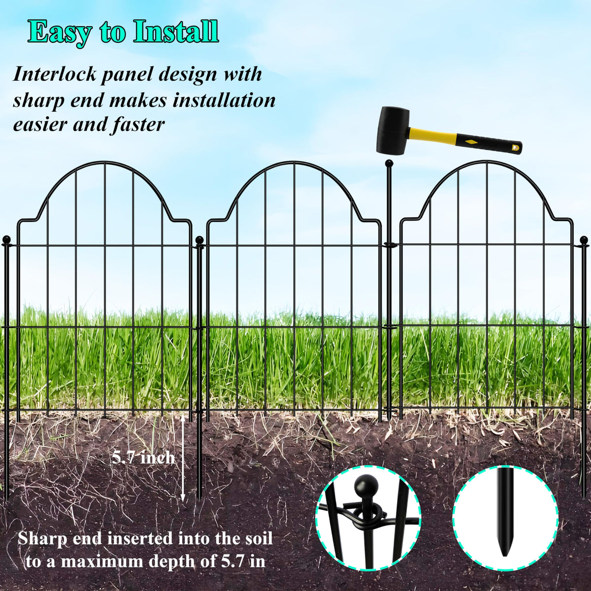 Casimr fence features a rust-resistant black powder coat for outdoor durability.