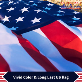 CASTDREAM 4x6 US flag with brass grommets for secure mounting.