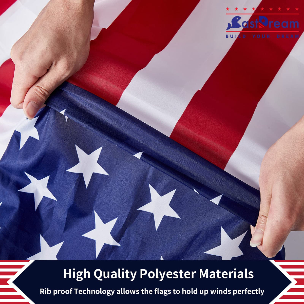 CASTDREAM 4x6 US flag dries quickly after rain for outdoor use.
