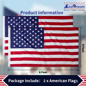 CASTDREAM 4x6 US flag designed for outdoor display on patios or boats.