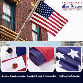 CASTDREAM 4x6 US flag with waterproof coating for rain protection.
