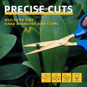 CastleGreens 60mm plant scissors with non-slip grips for comfortable pruning sessions.
