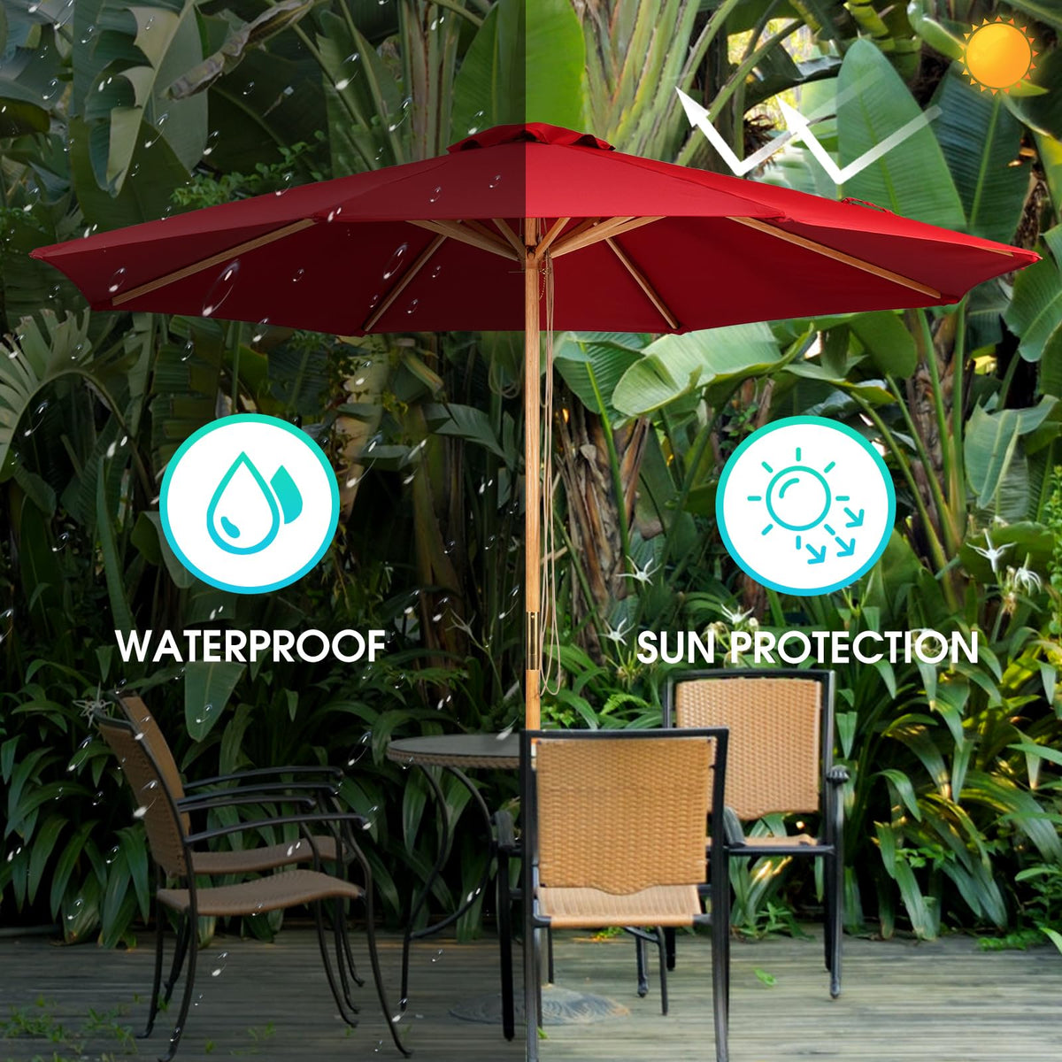 CASUNER UV-protective polyester canopy stays fade resistant under sun