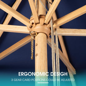 CASUNER wooden pole with ribs delivers stable support on windy days.