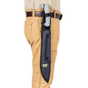 CAT Latin polyester sheath with belt loop and shoulder strap for easy transport.