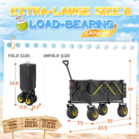 CAtArt wagon supports up to 400 lbs for heavy beach and camping hauls.