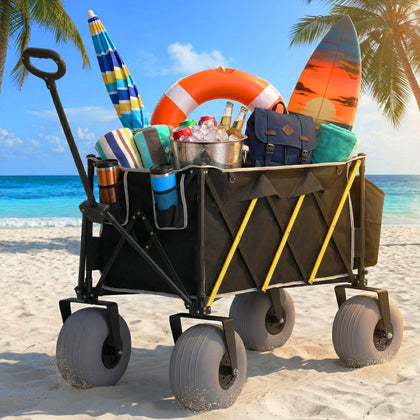 CatArt Beach Wagon with big wheels on sand for beach trips