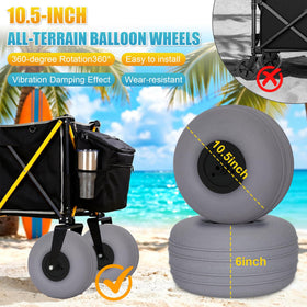 CatArt Beach Wagon with 10.5 inch inflatable tires on grass and gravel