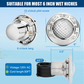 CAtArt LED pool light provides 6000K cool white glow for outdoor pools