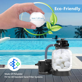 Catbgz pool filter balls made of eco-friendly polyester for greener pools.