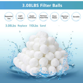 Catbgz pool filter balls in a sand filter illustrating enhanced filtration efficiency.