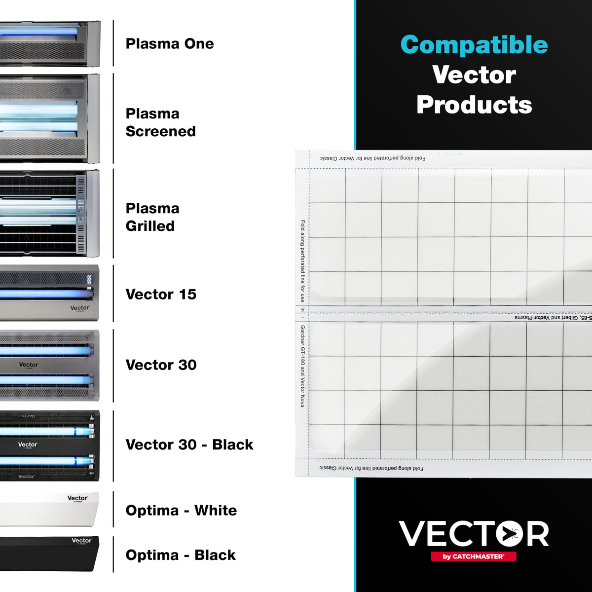 Perforated boards allow 24-use options in Vector traps.