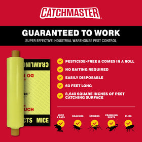 Indoor glue trap in action catching ants along a wall with Catchmaster.
