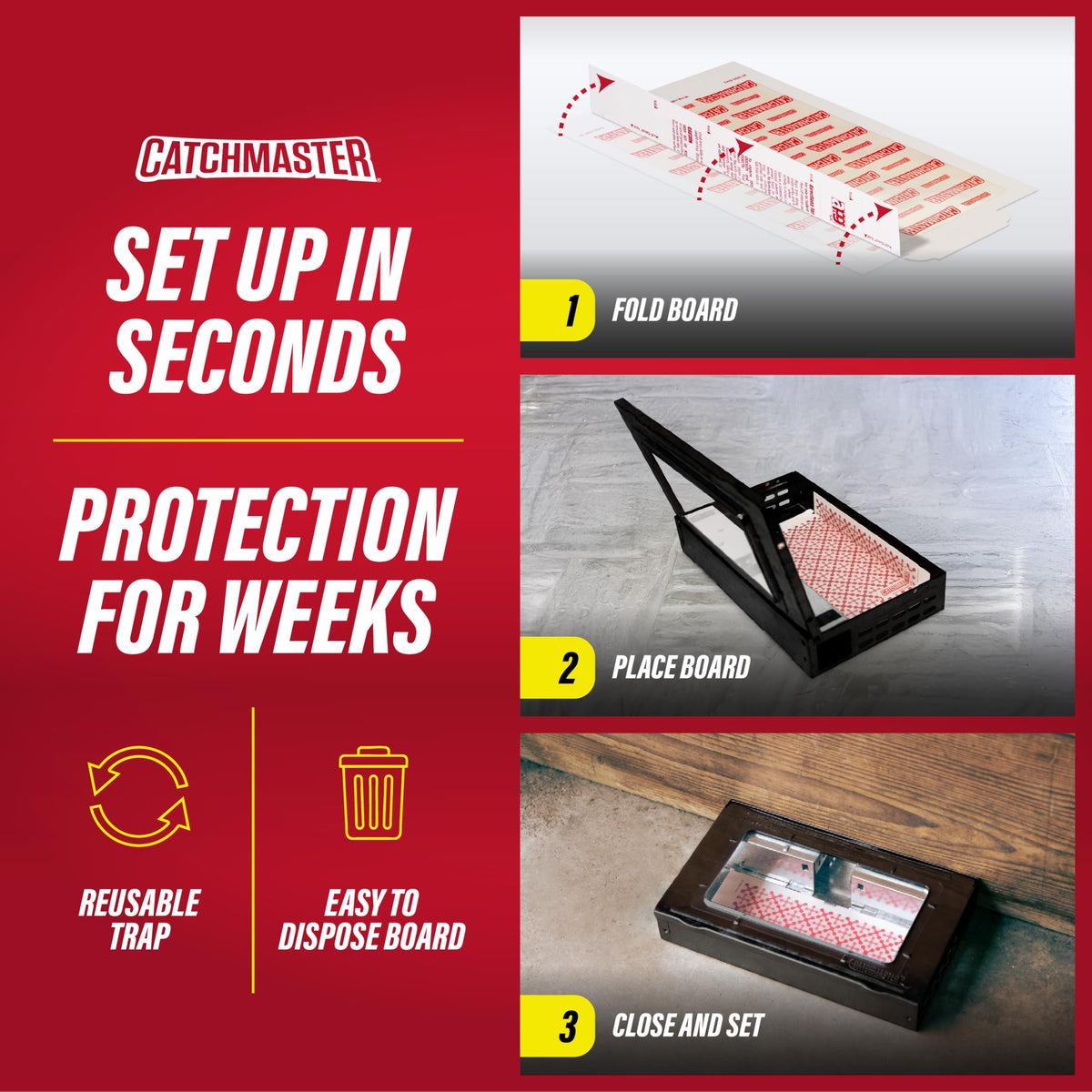 Glue board included with Catchmaster Multi-Catch for effective capture of pests.