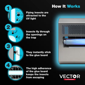 Catchmaster Vector 15 Silver 15W bulb provides powerful attraction for flying pests.