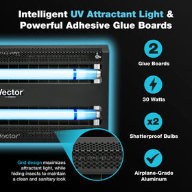 Catchmaster Vector 30 Black internal assembly highlights replaceable glue board for easy maintenance.